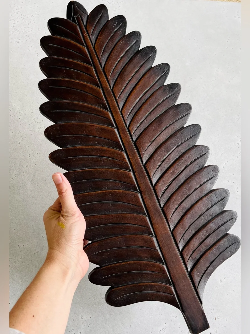 Target ‘08 Large Carved Wooden Palm Leaf Wall Hanging Boho Beach Decor